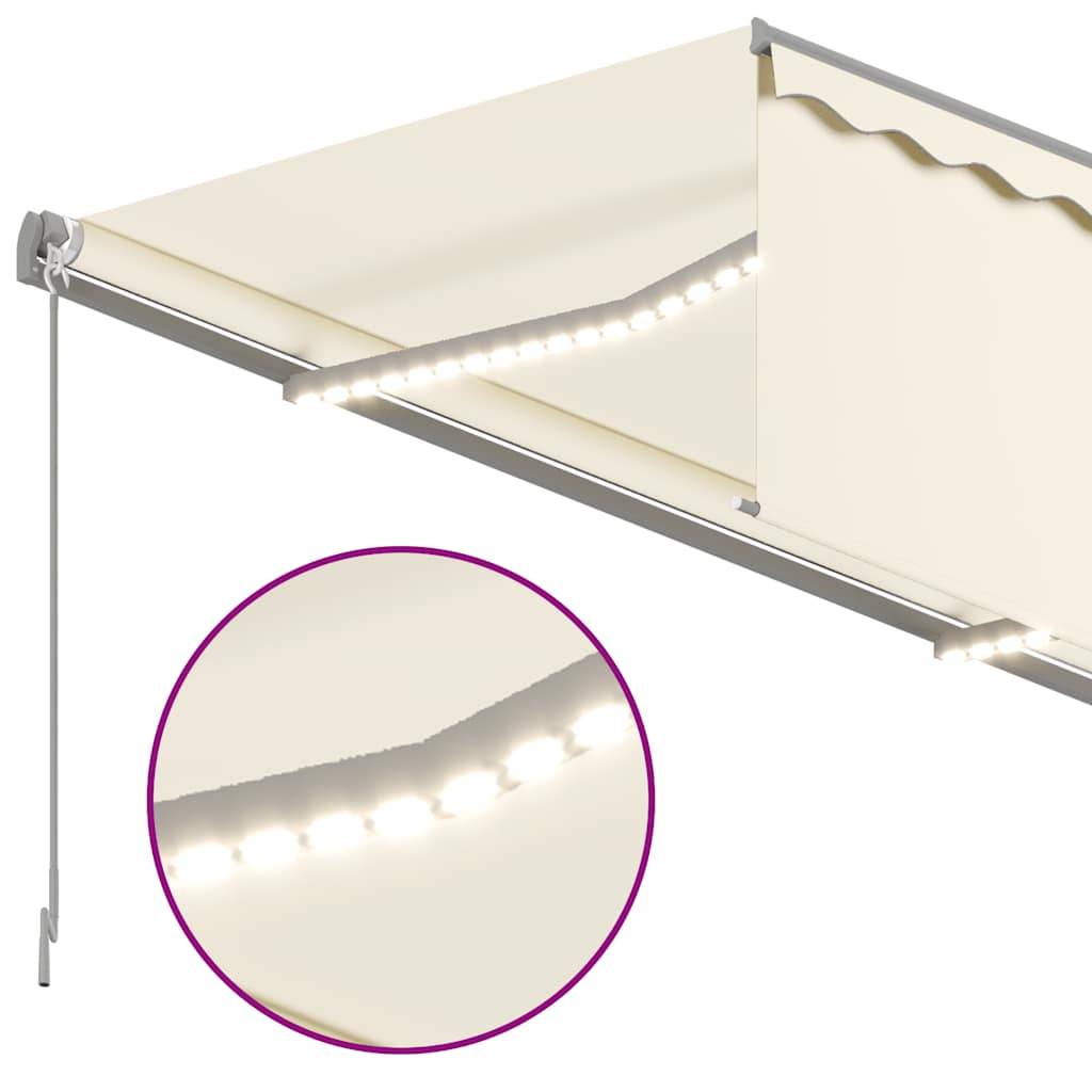 Auvent Rétractable Manuel avec Store et Éclairage LED pour Jardin et Balcon Crème 3,5x2,5m – ComfortXL Outdoor Living - Image 5