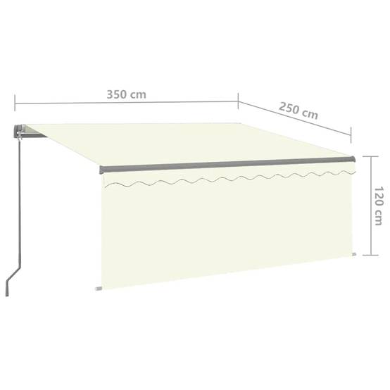 Auvent Rétractable Manuel avec Store et Éclairage LED pour Jardin et Balcon Crème 3,5x2,5m – ComfortXL Outdoor Living - Image 7