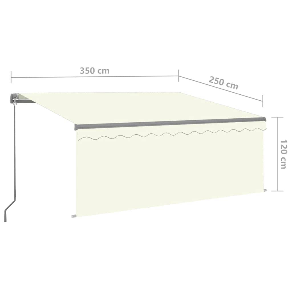 Auvent Rétractable Manuel avec Store et Éclairage LED pour Jardin et Balcon Crème 3,5x2,5m – ComfortXL Outdoor Living - Image 7