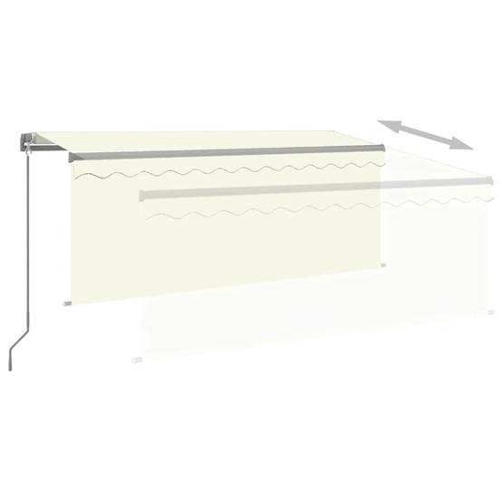 Auvent Rétractable Manuel avec Store et Éclairage LED pour Jardin et Balcon Crème 3,5x2,5m – ComfortXL Outdoor Living - Image 4