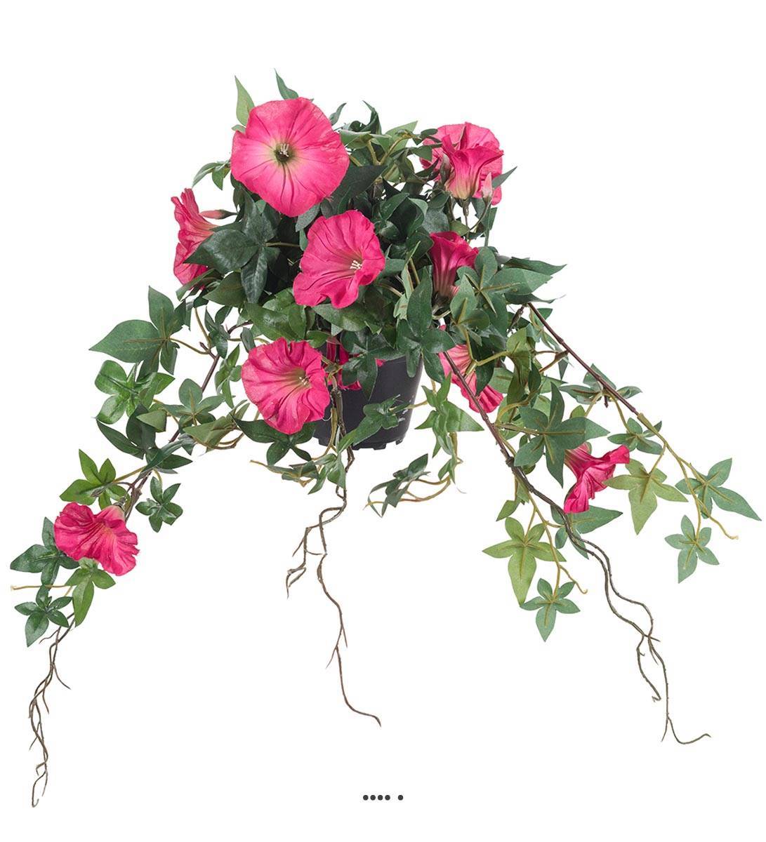 Artificielles - Ipomée liseron factice retombant en pot H40cm fleurs Rose fushia - couleur: Rose fushia 730