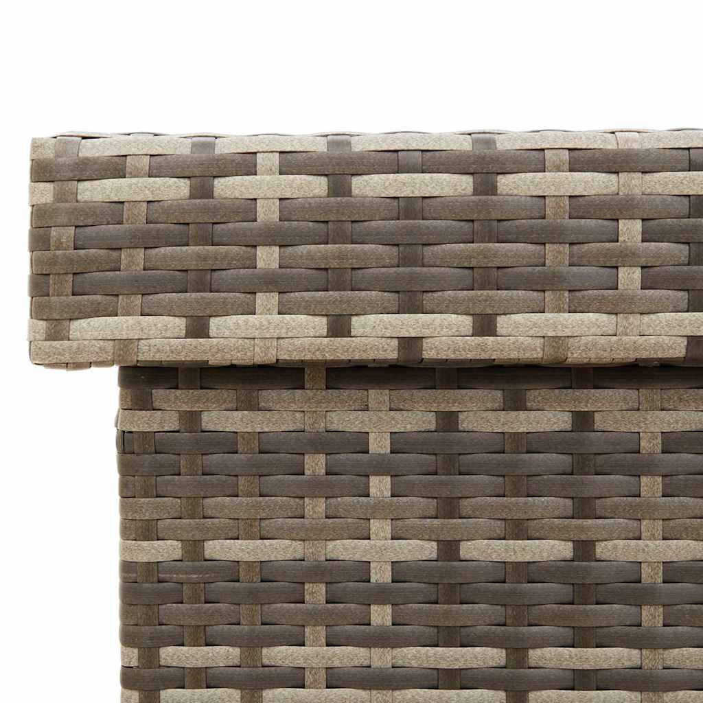 Boîte de rangement extérieure - Coffre de rangement - Boîte de jardin et roues gris résine tressée - Image 10