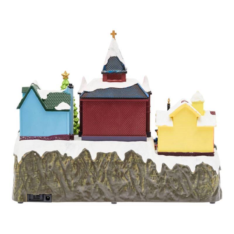 Lotti - Village de noël lumineux Enneigé avec Eglise Petit Train Sapin et Manège pour Enfant en Rotation Musique Lotti - Imagen 3