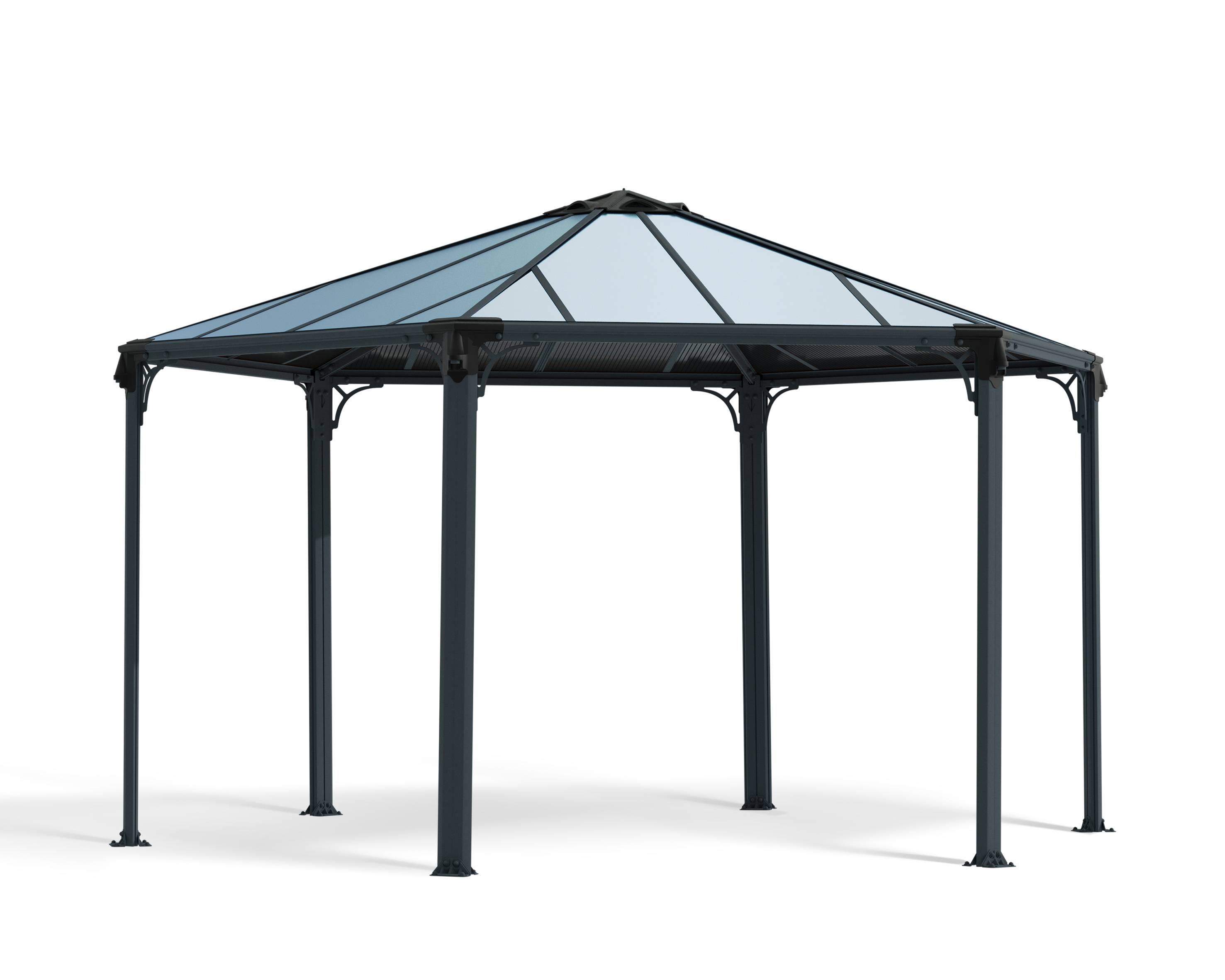 Canopia by Palram - Canopia Tonnelle de jardin hexagonale Monacom² 3,6X4 Grise - Imagen 1