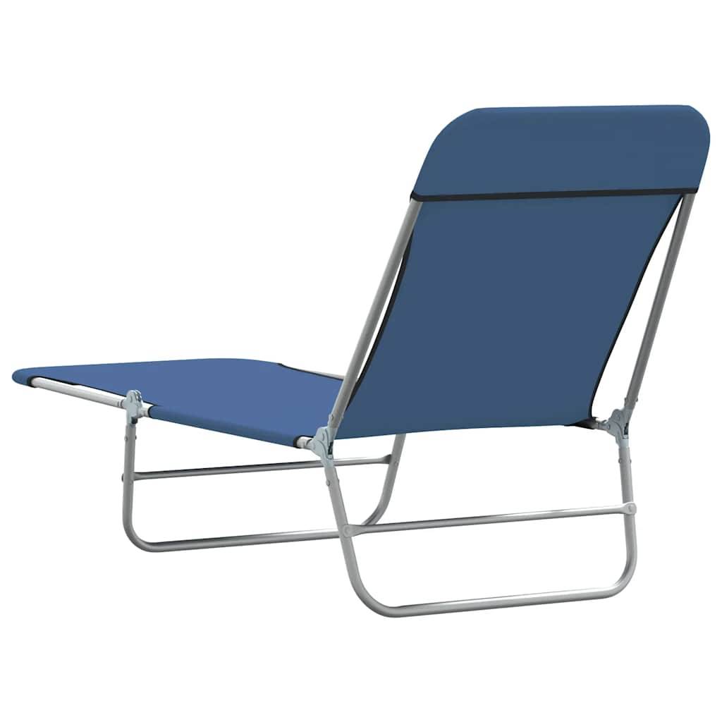 Vidaxl - Chaises longues pliables lot de 2 Acier et tissu Bleu vidaXL 44299 - Imagen 6