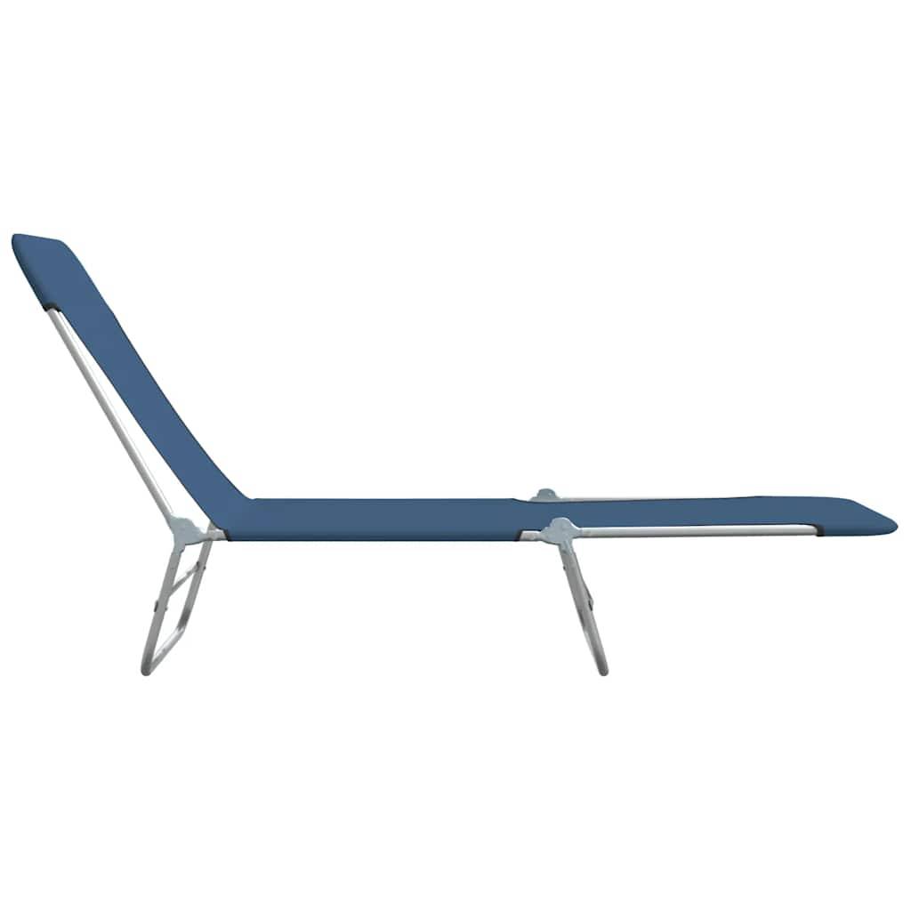 Vidaxl - Chaises longues pliables lot de 2 Acier et tissu Bleu vidaXL 44299 - Imagen 5
