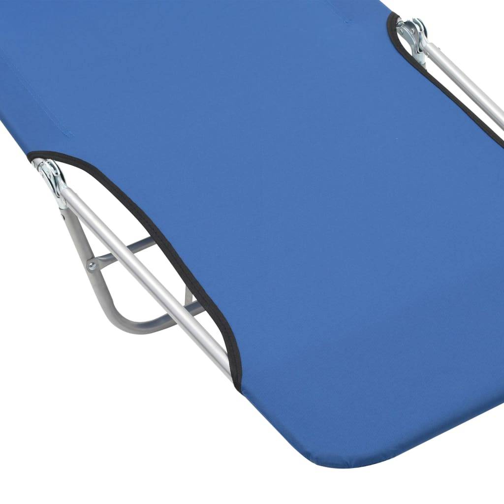 Vidaxl - Chaises longues pliables lot de 2 Acier et tissu Bleu vidaXL 44299 - Imagen 3
