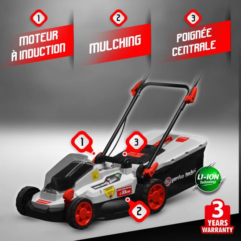 Elem Garden Technic - Kit tondeuse à batterie, coupe-bordures, souffleur TCB20V-2XLI2AF - Image 2