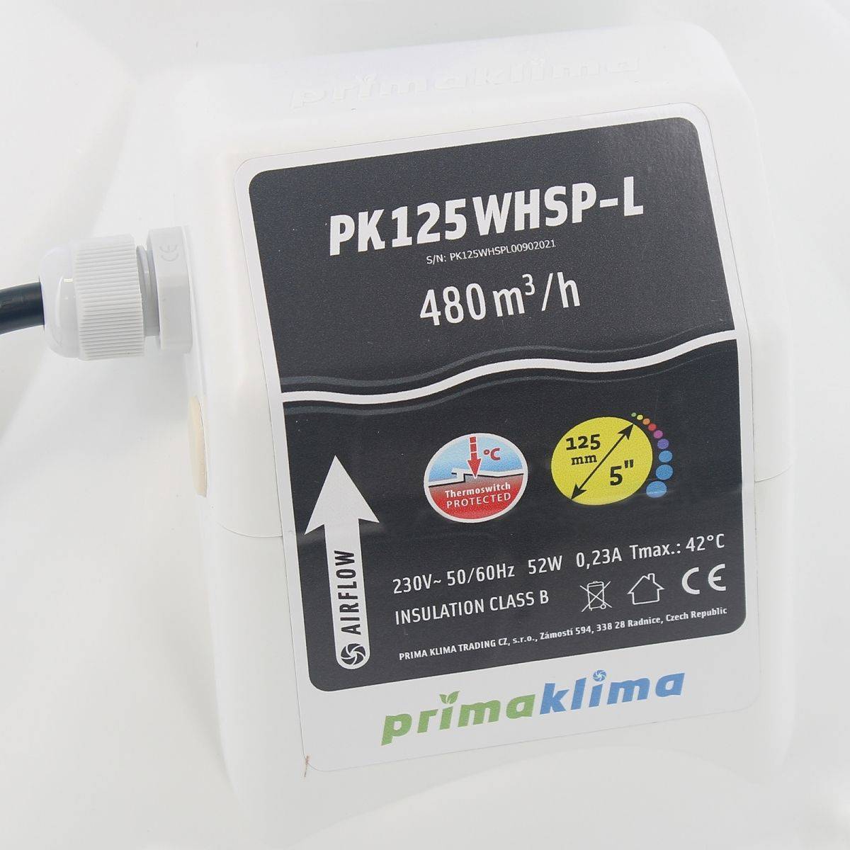 Extracteur Prima Klima WHSP insonorisé Ø 125mm - 480m3/h - Image 2