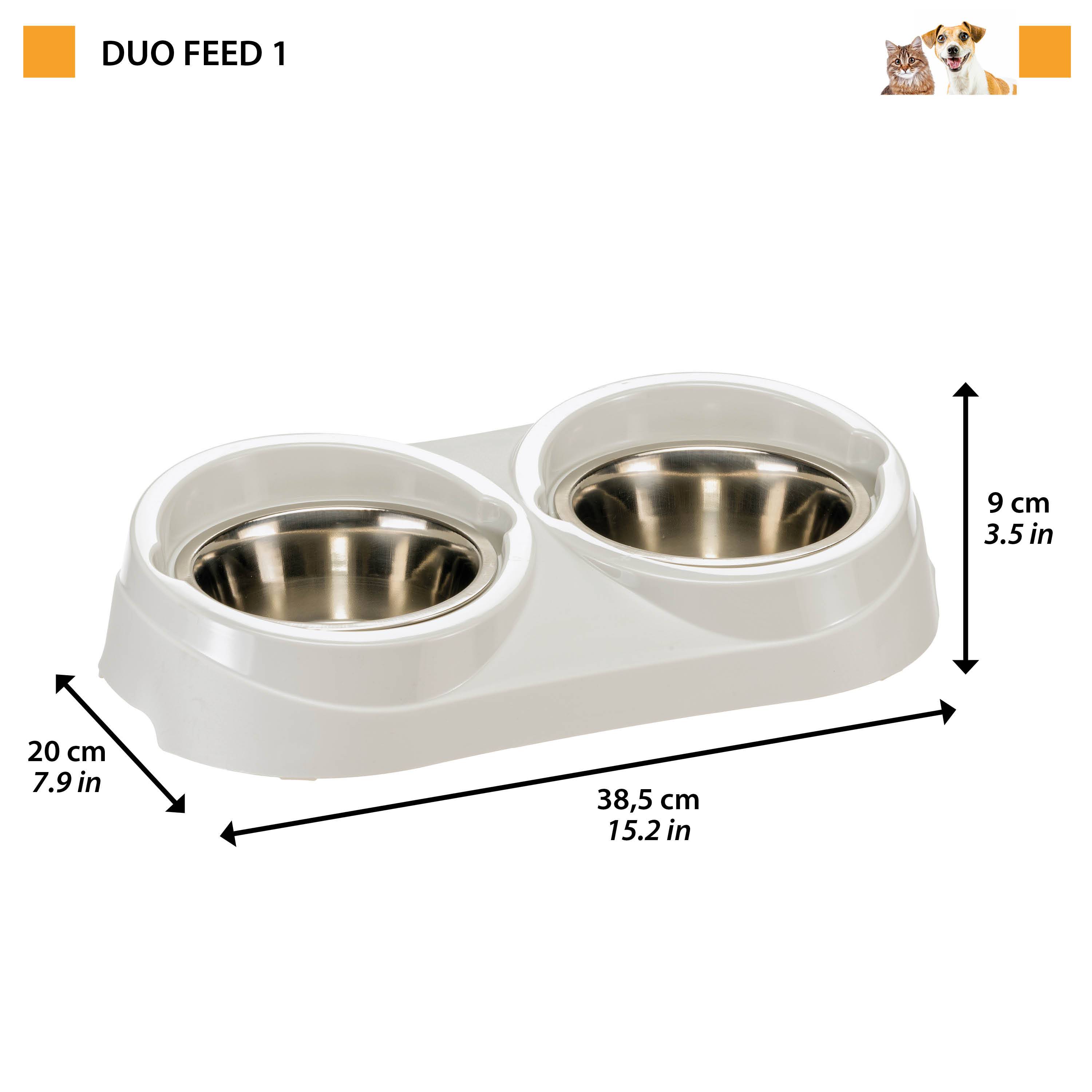 Ferplast - Ferplast Support de gamelle pour chien Duo Feed avec 2 gamelles en acier inoxydable - Système de double alimentation, Antidérapant et écologique pour - Imagen 2