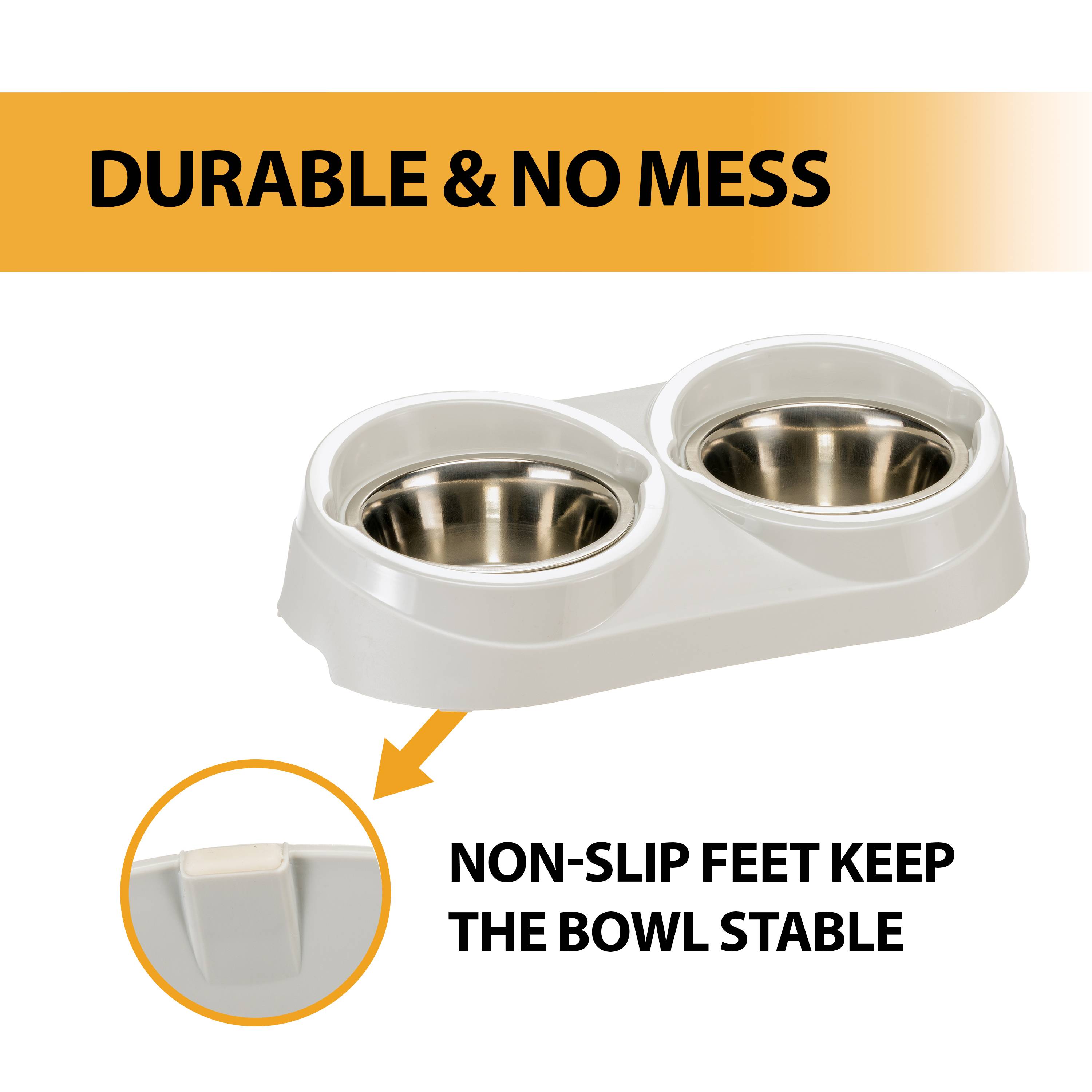 Ferplast - Ferplast Support de gamelle pour chien Duo Feed avec 2 gamelles en acier inoxydable - Système de double alimentation, Antidérapant et écologique pour - Imagen 5