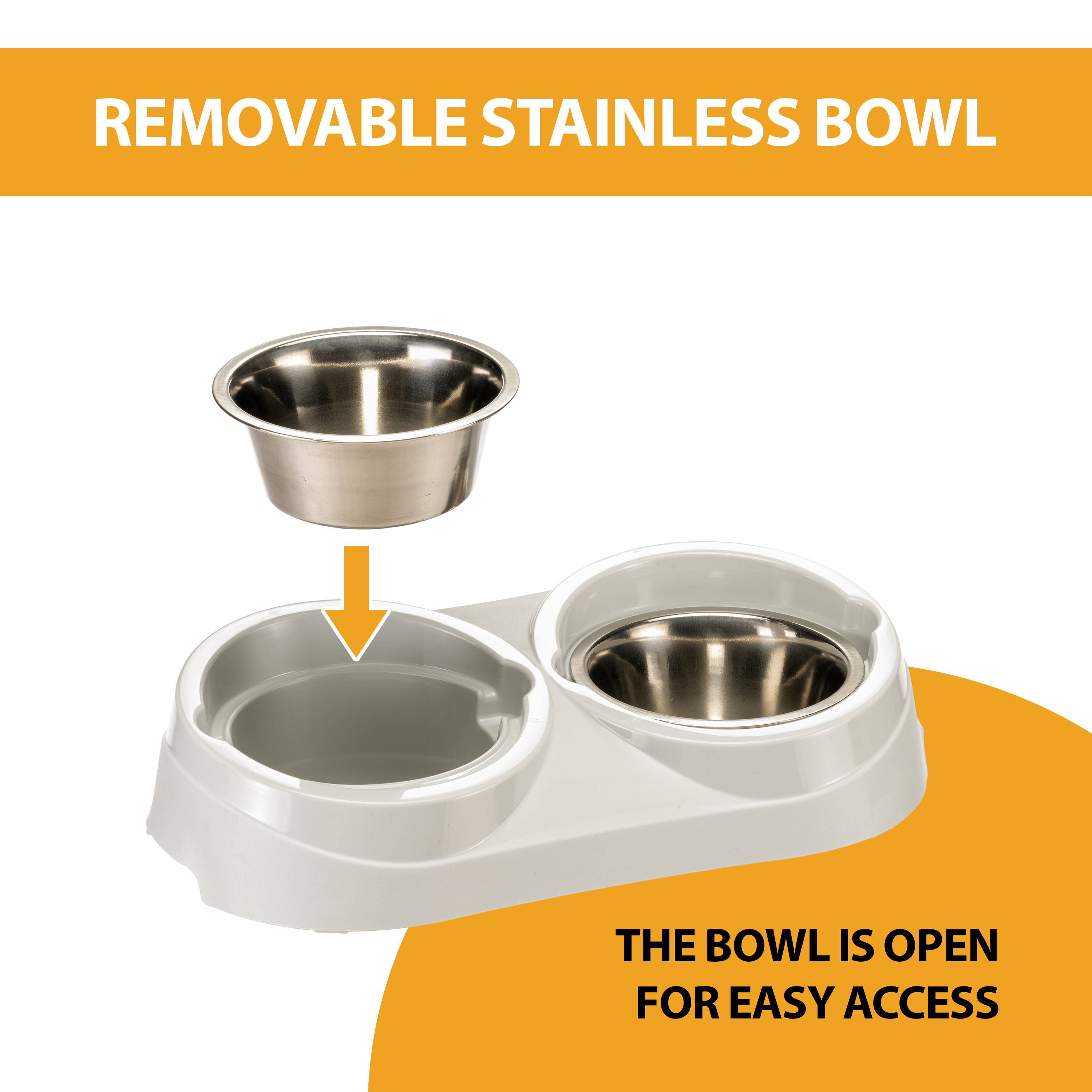 Ferplast - Ferplast Support de gamelle pour chien Duo Feed avec 2 gamelles en acier inoxydable - Système de double alimentation, Antidérapant et écologique pour - Imagen 7