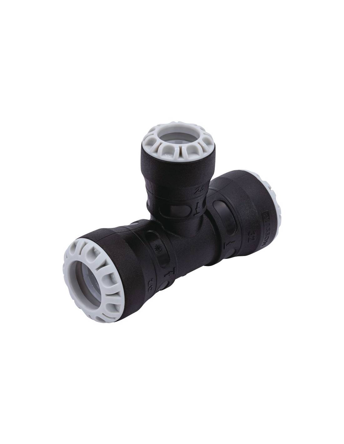 plasson - Té Réduit Plasson D32x25mm Raccord Compression Té 90° Pour Réseaux Pe - Plasson
