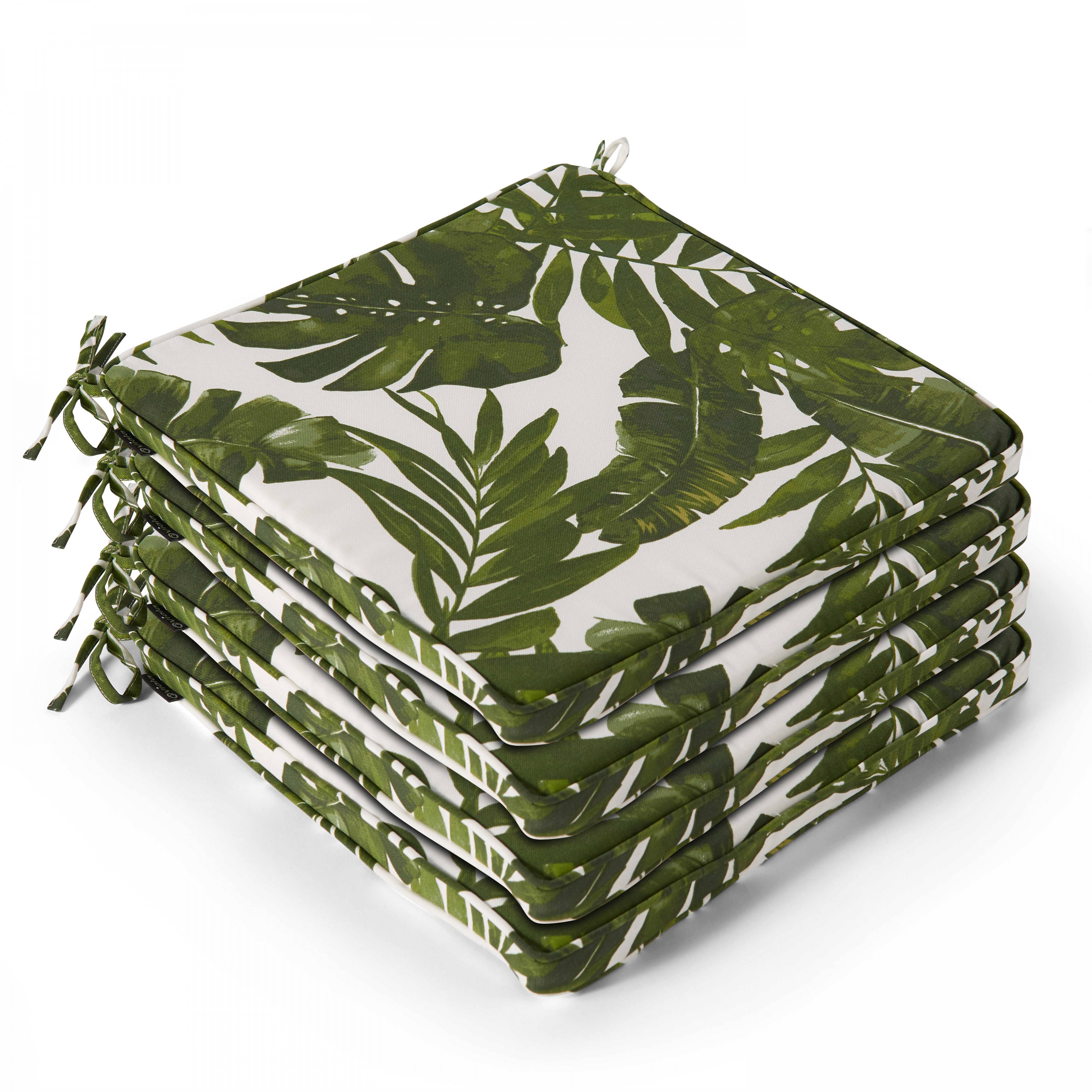 Oviala - Lot de 4 galettes de chaise polyester jungle 40x40x3 cm Paita - Oviala - Imagen 1