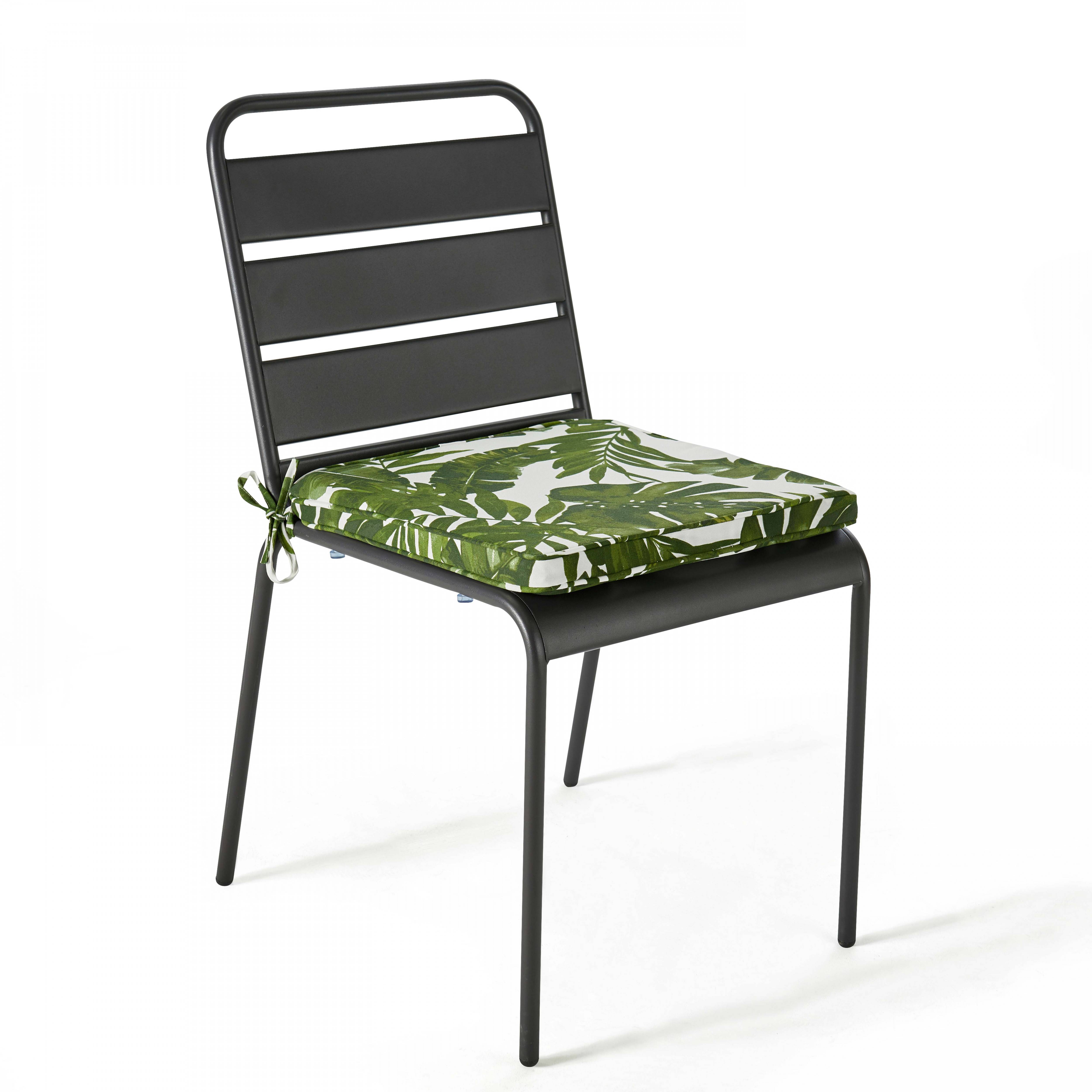 Oviala - Lot de 4 galettes de chaise polyester jungle 40x40x3 cm Paita - Oviala - Imagen 3