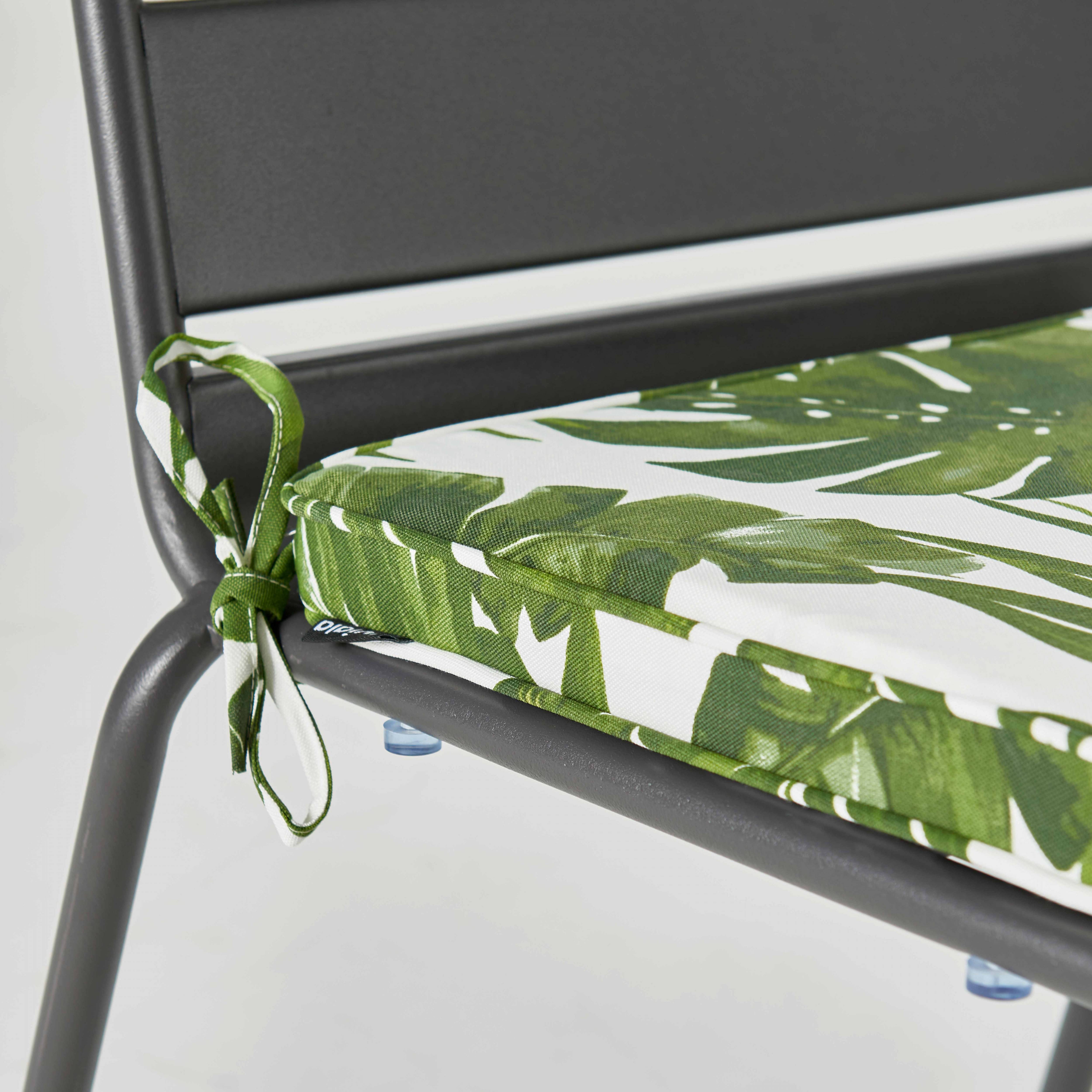 Oviala - Lot de 4 galettes de chaise polyester jungle 40x40x3 cm Paita - Oviala - Imagen 5