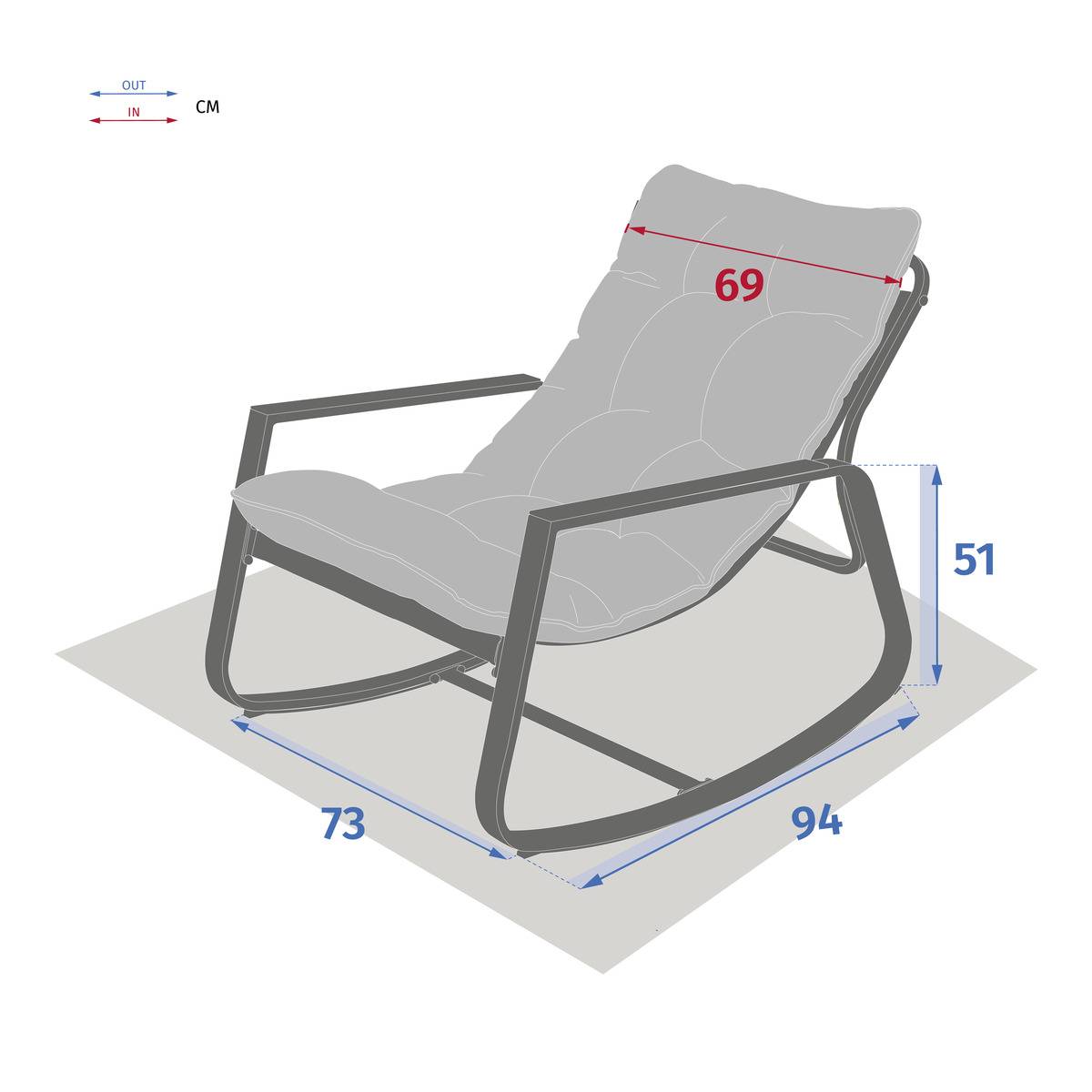 Hesperide - Fauteuil à bascule de jardin "Felinio" taupe - Hespéride - Imagen 7