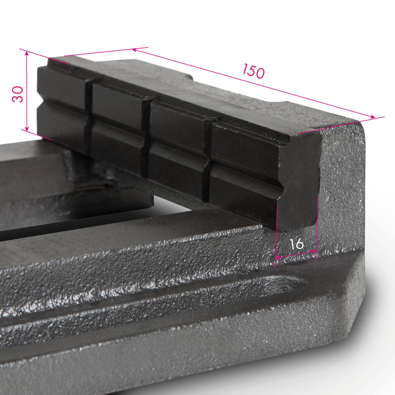 EBERTH Etau perceuse colonne en fonte grise et acier, Largeur des mâchoires 150mm, Largeur de serrage maximale 129mm - Imagen 3