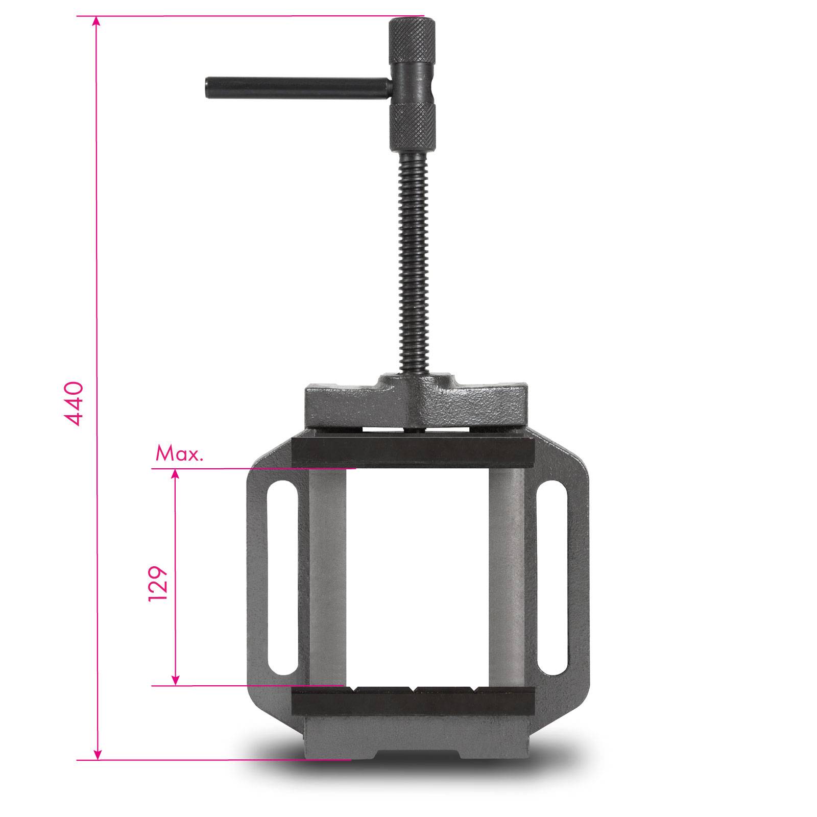 EBERTH Etau perceuse colonne en fonte grise et acier, Largeur des mâchoires 150mm, Largeur de serrage maximale 129mm - Imagen 6