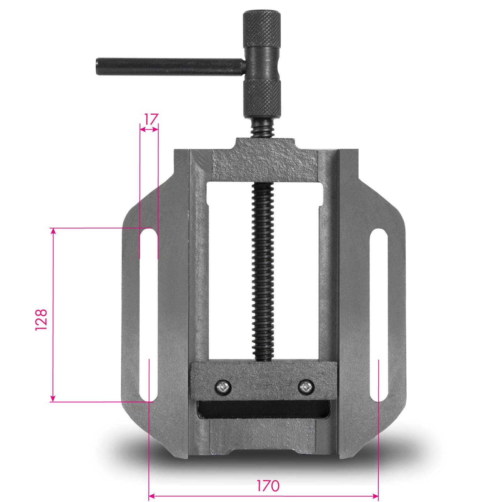 EBERTH Etau perceuse colonne en fonte grise et acier, Largeur des mâchoires 150mm, Largeur de serrage maximale 129mm - Imagen 7