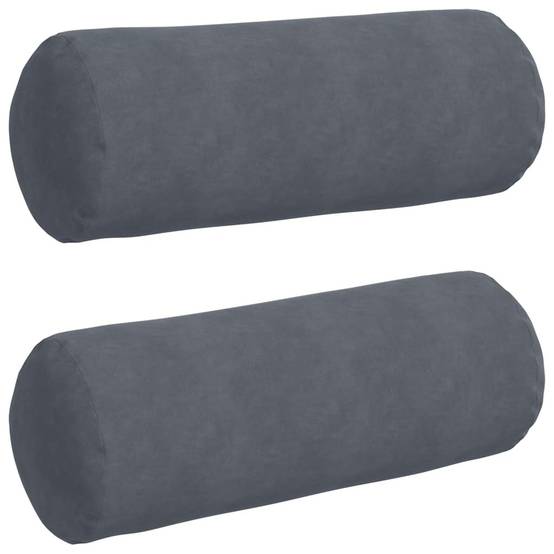 Coussins de Soutien Géants en Velours Côtelé x2 Moelleux et Lavables pour Déco Intérieur Gris Foncé 25x70 cm – ComfortXL Outdoor Living - Image 2