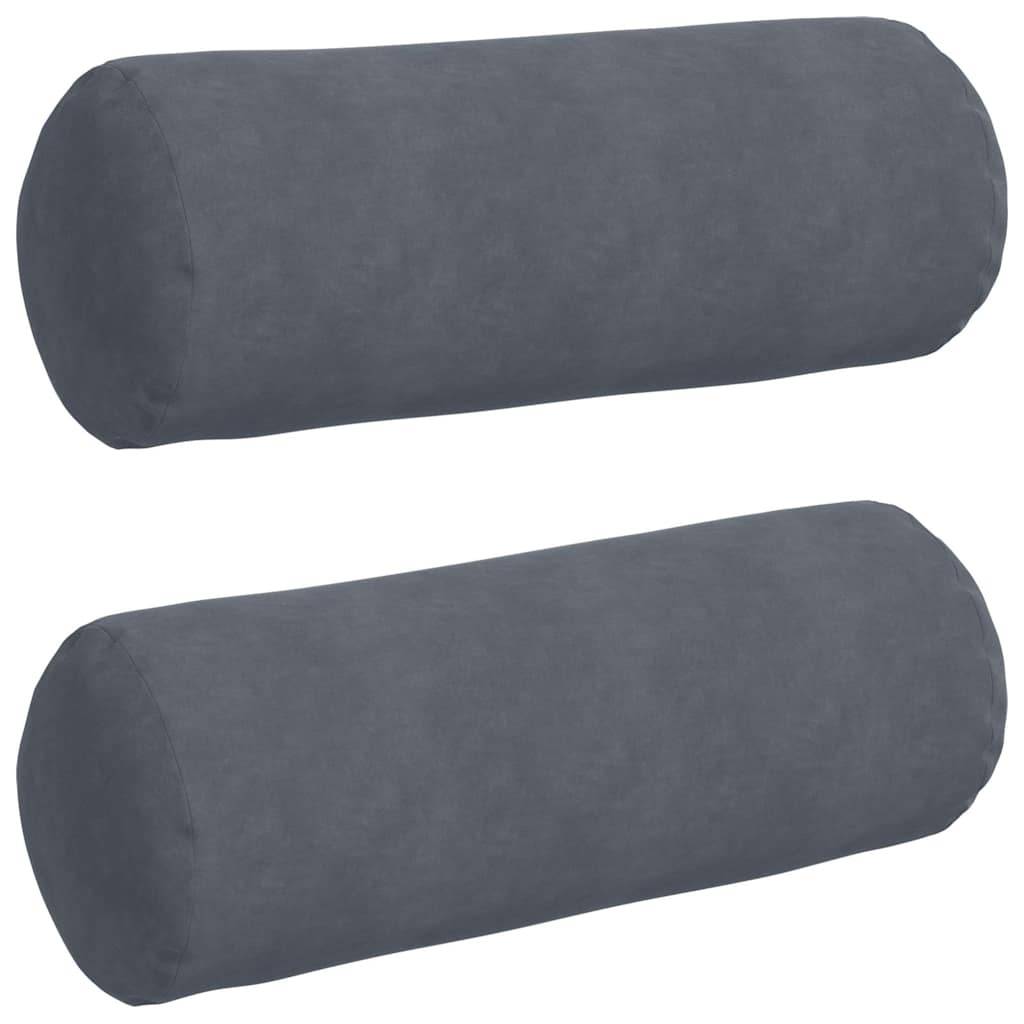Coussins de Soutien Géants en Velours Côtelé x2 Moelleux et Lavables pour Déco Intérieur Gris Foncé 25x70 cm – ComfortXL Outdoor Living - Image 2