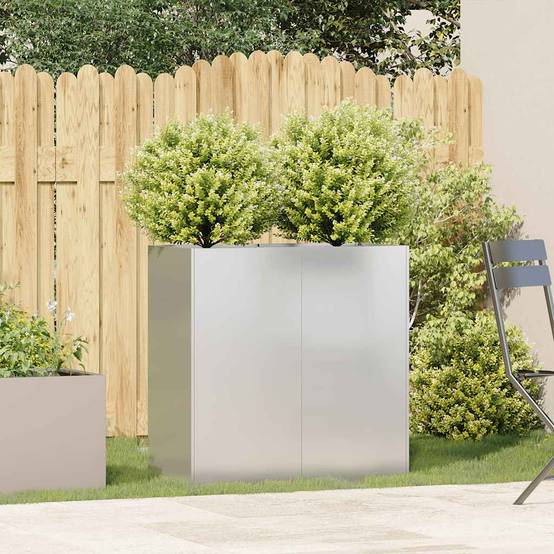 Jardinière acier inoxydable argenté 80 x 40 x 80 cm, Poids:12.15kg - PANGIVO - Image 3