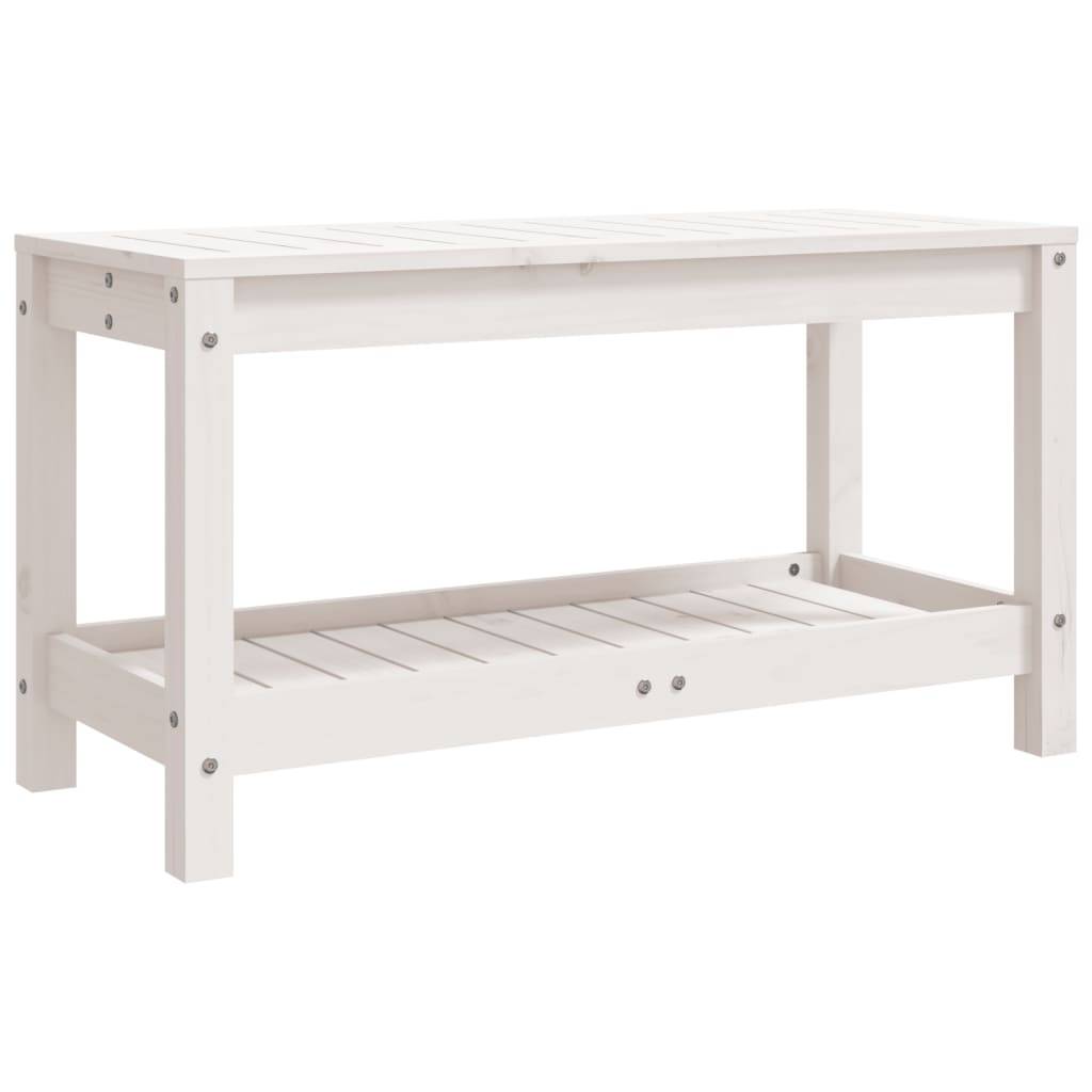 Maison Chic - Banc de jardin - Banc d'extérieur - Banquette blanc 82,5x35x45 cm bois massif de pin - Imagen 5