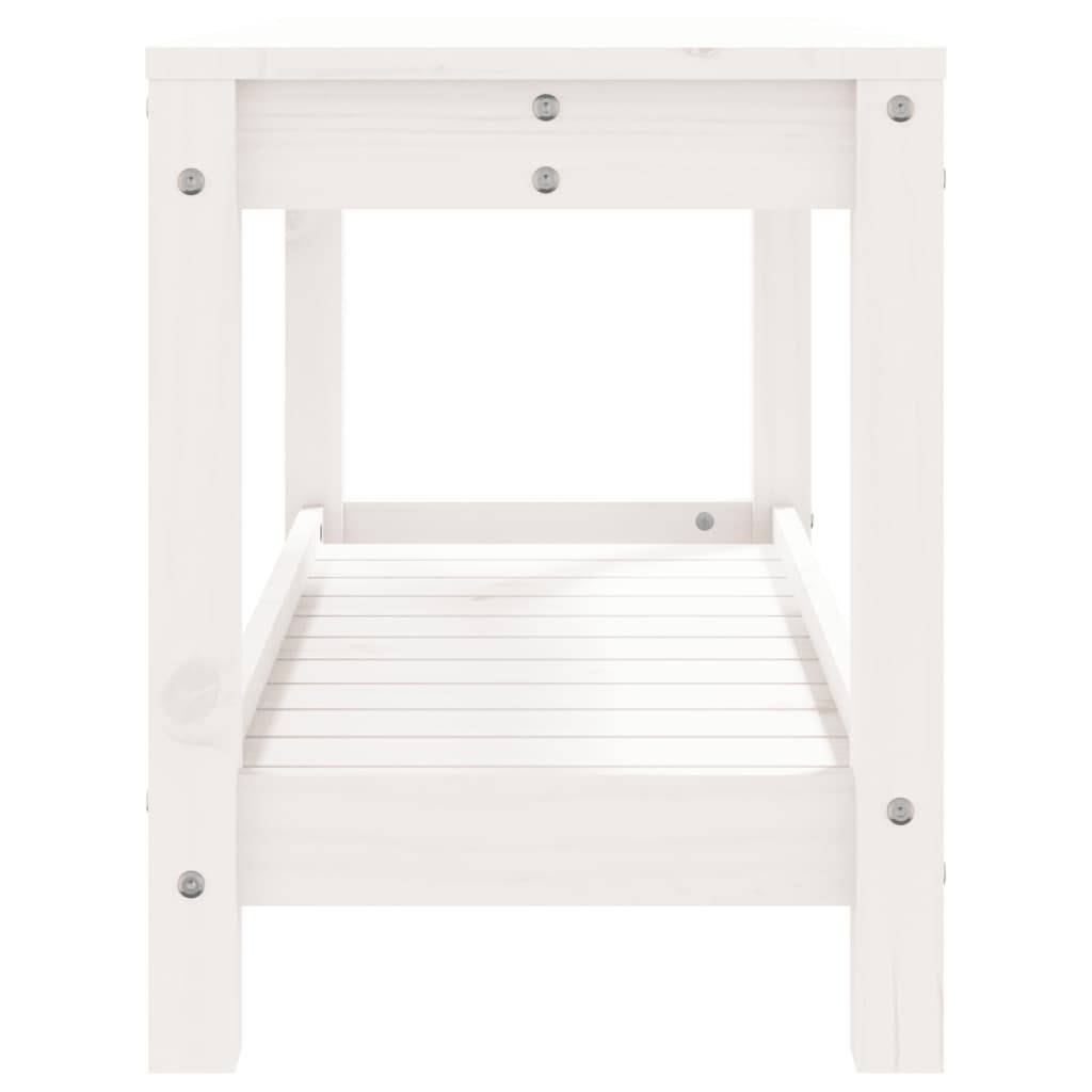Maison Chic - Banc de jardin - Banc d'extérieur - Banquette blanc 82,5x35x45 cm bois massif de pin - Imagen 6