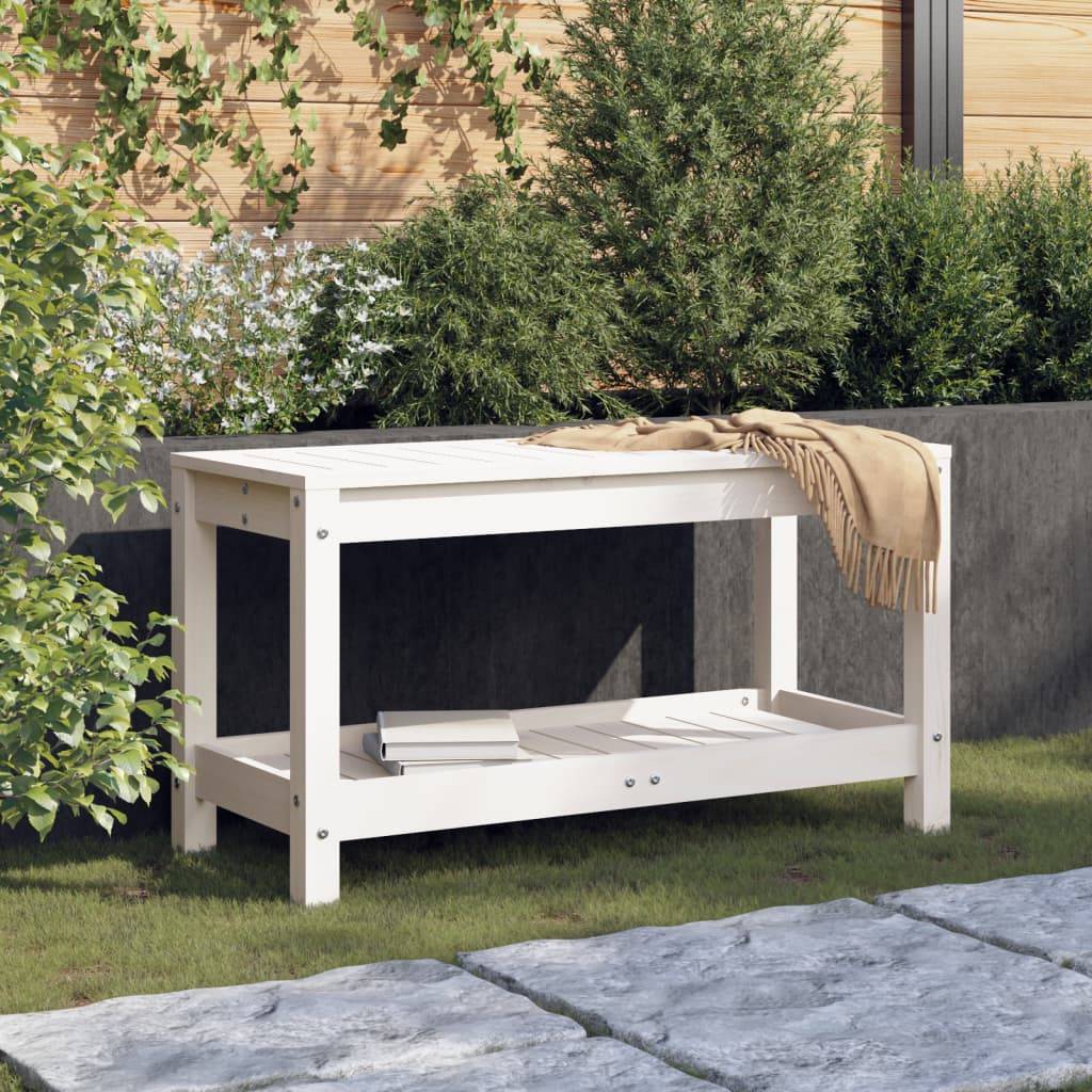 Maison Chic - Banc de jardin - Banc d'extérieur - Banquette blanc 82,5x35x45 cm bois massif de pin - Imagen 2