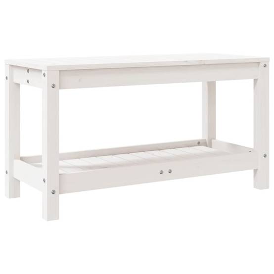 Maison Chic - Banc de jardin - Banc d'extérieur - Banquette blanc 82,5x35x45 cm bois massif de pin - Imagen 1