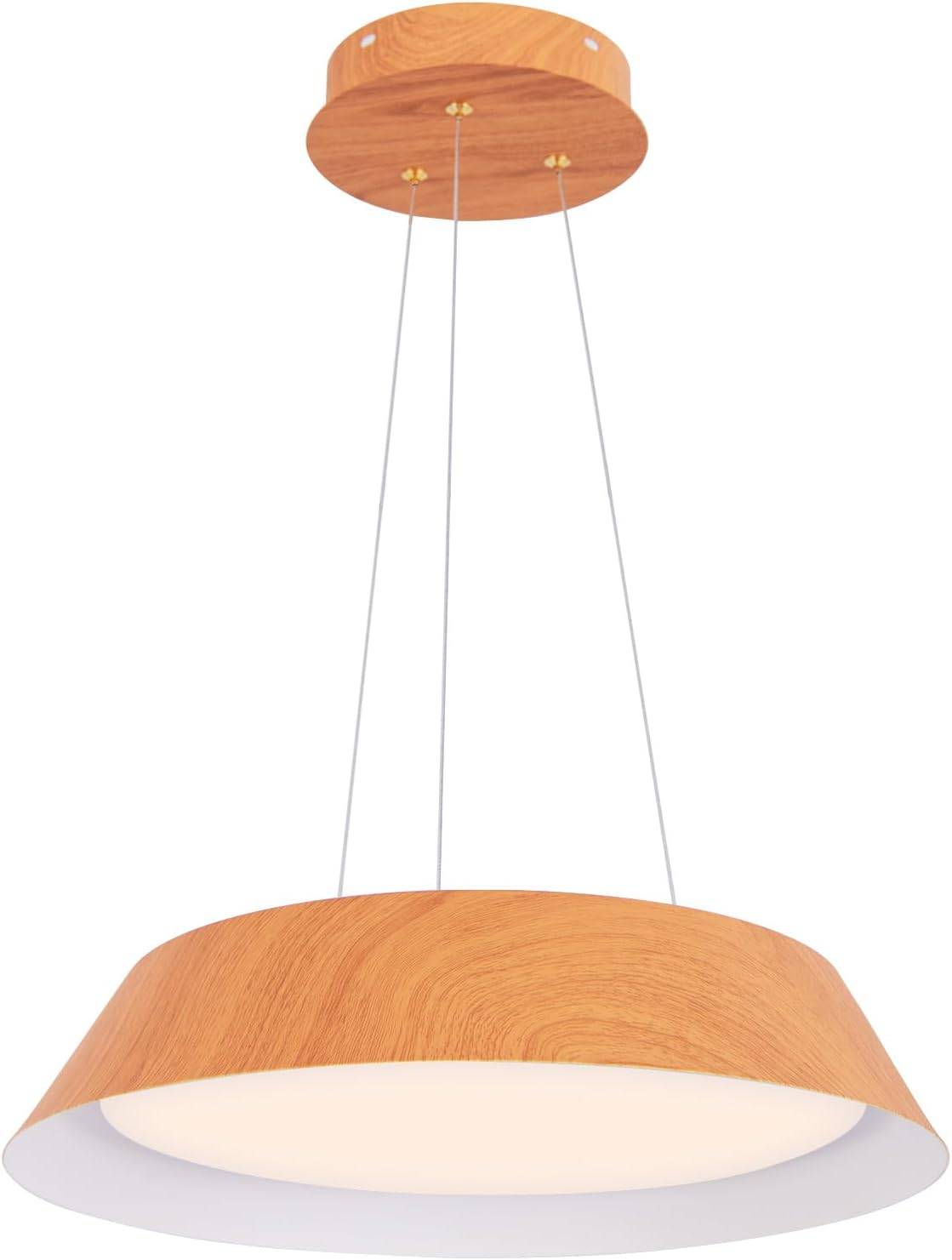 Lustre Suspension Moderne, Luminaire Suspendu LED à Lumière Chaude 3000 K, Ø 40 CM, Naturel - Image 1