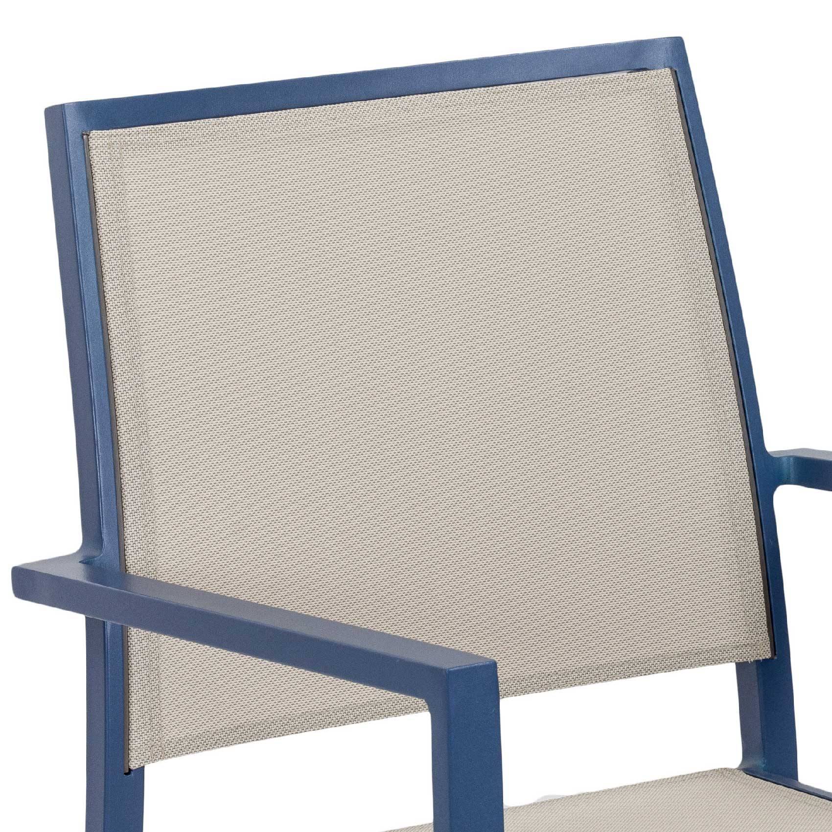 Fauteuil empilable à accoudoir - JARDILINE - Aluminium/Métal - Bleu - Imagen 2