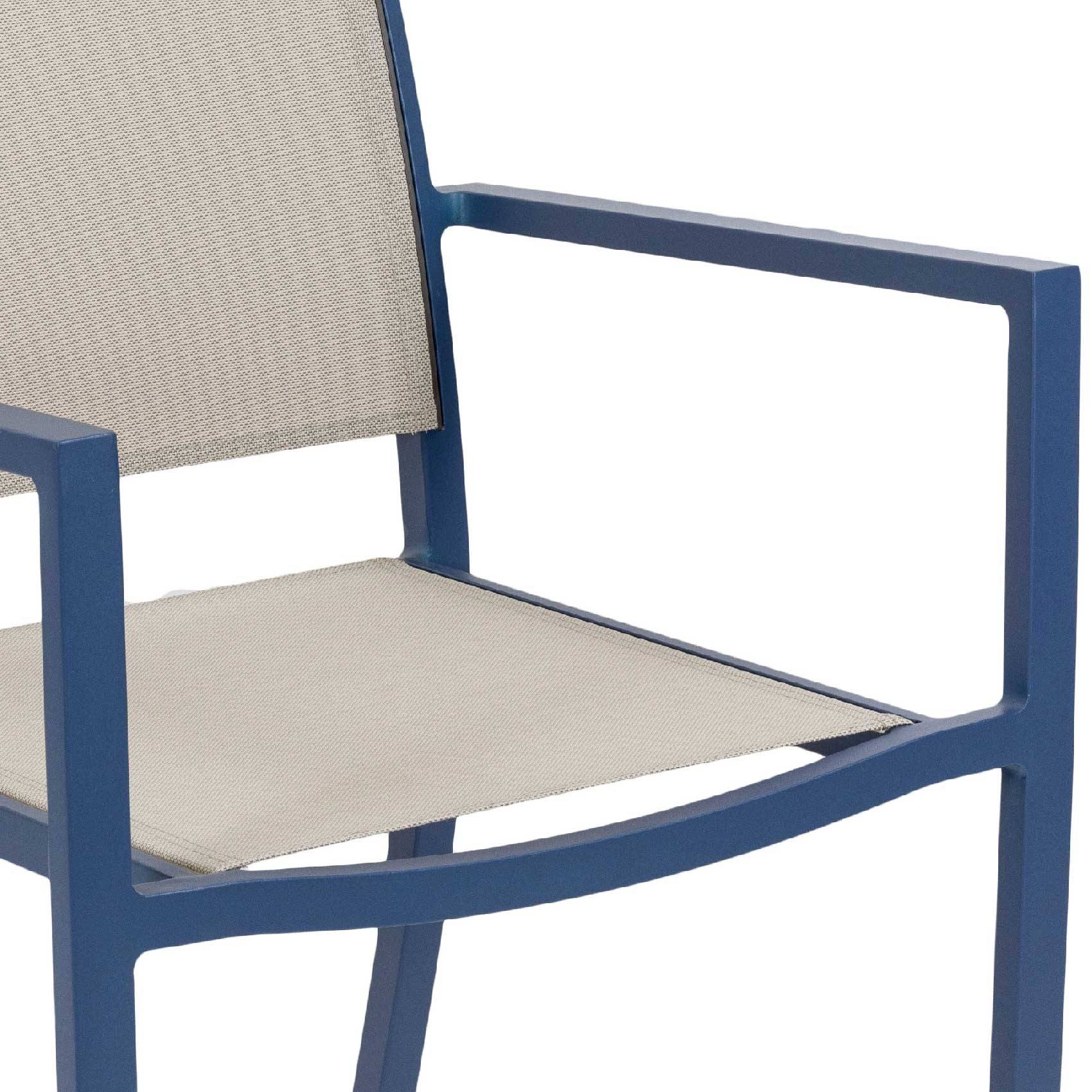 Fauteuil empilable à accoudoir - JARDILINE - Aluminium/Métal - Bleu - Imagen 3