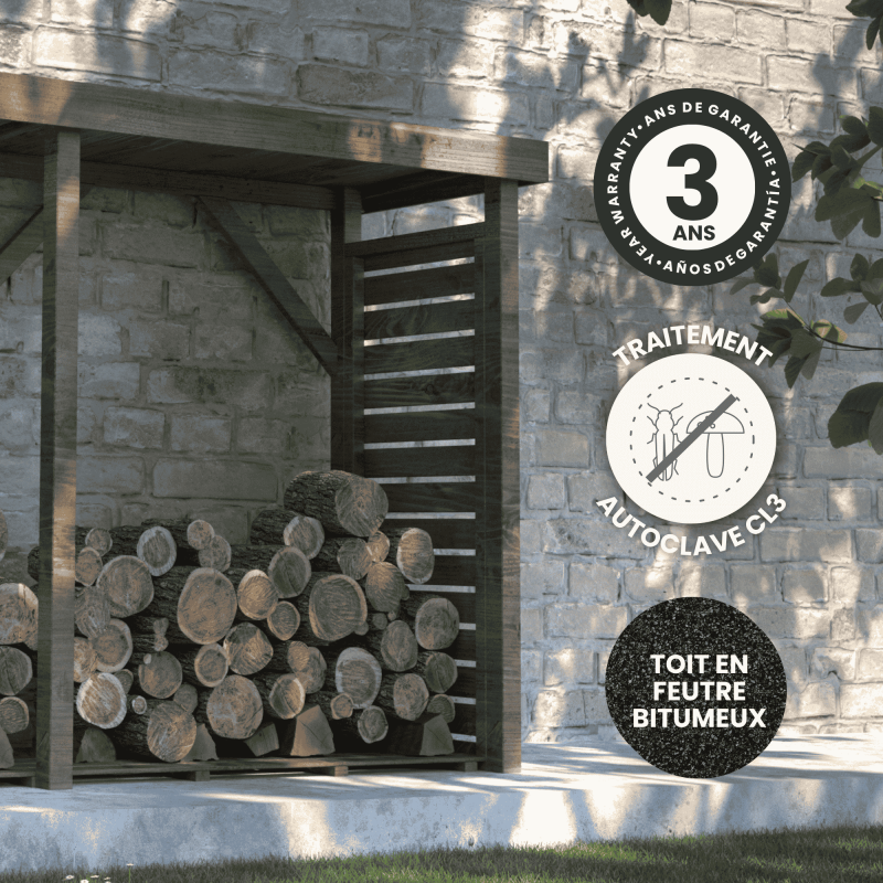 Forest Style - ABRI BUCHES BOIS XXL 320X89X183CM - Image 3