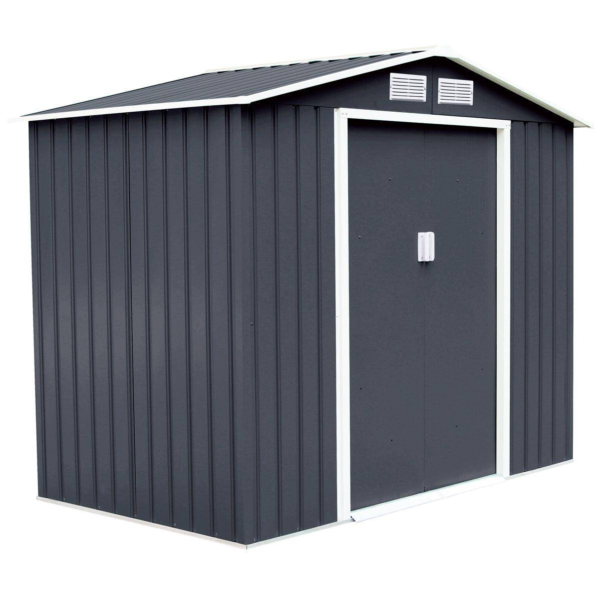 Helloshop26 - Cabane à outils en tôle galvanisée abri de jardin en métal 277 x 191 x 192 cm gris - Imagen 1