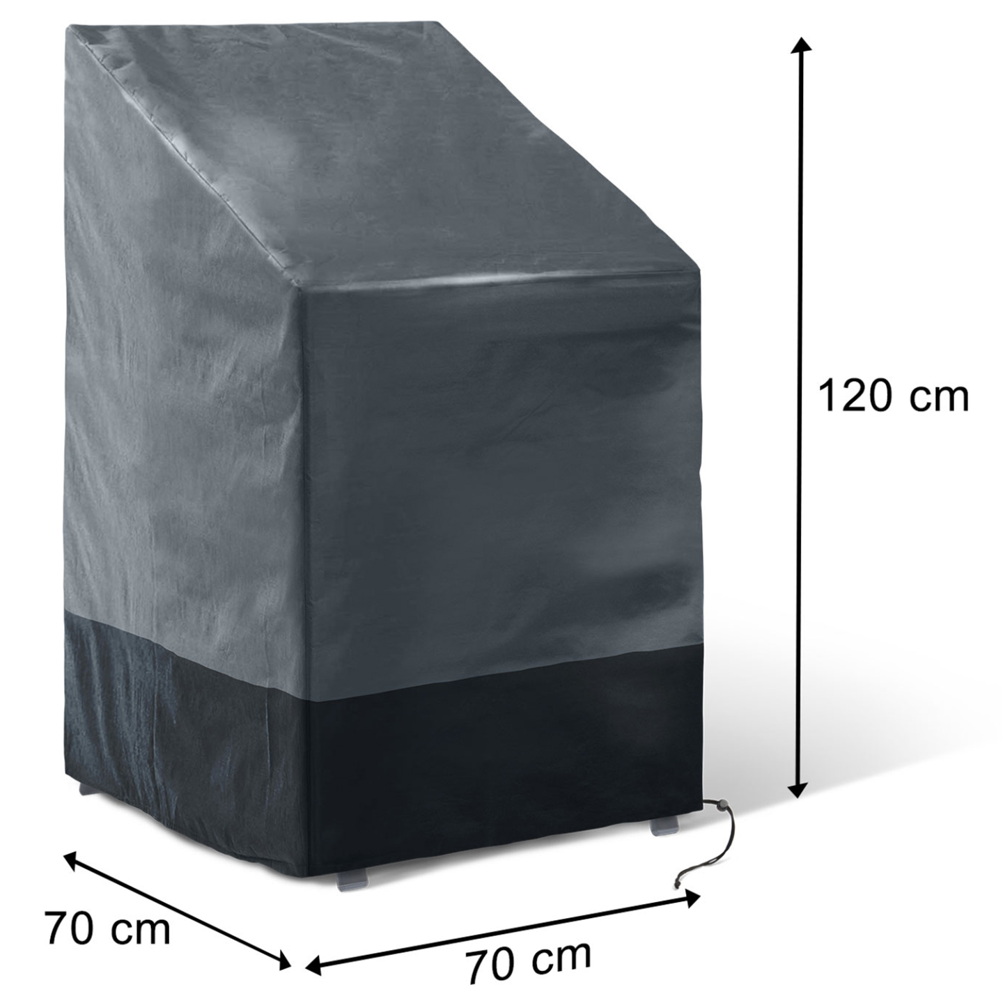 Housse de protection pour 4 à 6 chaises de jardin empilables 70 x 70 x 120 cm - Image 5