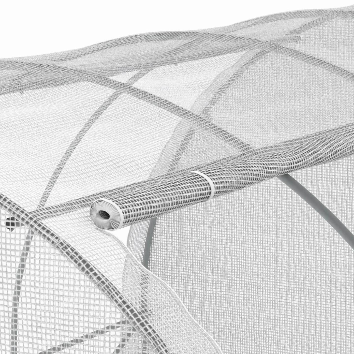 IDMARKET - Bâche de rechange pour serre de jardin tunnel 12m² 4 x 3 x 2 m anti-UV avec porte et fenêtres ZEBRA blanche toutes saisons - Image 4