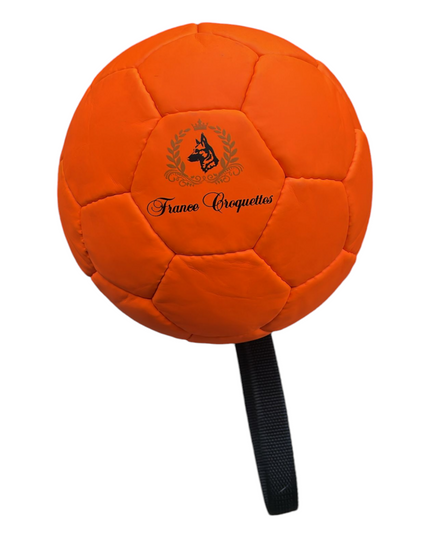 France Croquettes - Ballon gonflable en cuir rouge avec poignee 12cm pour chien, FranceCroquettes - Imagen 3