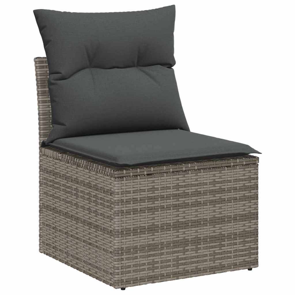 Salon de jardin 8 places en polyrotin avec rangement et table Gris – ComfortXL Outdoor Living - Image 5