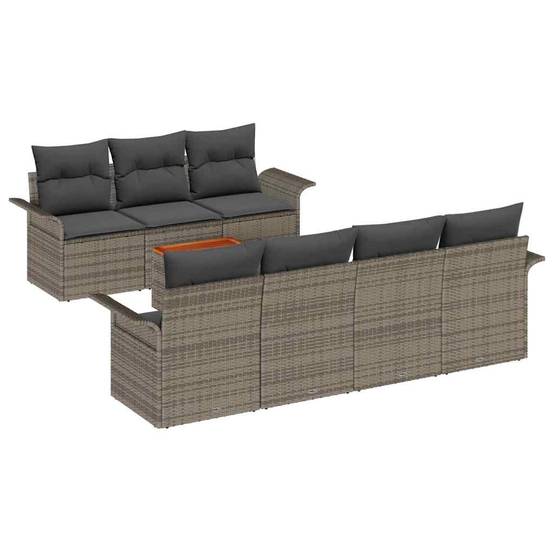 Salon de jardin 8 places en polyrotin avec rangement et table Gris – ComfortXL Outdoor Living - Image 2