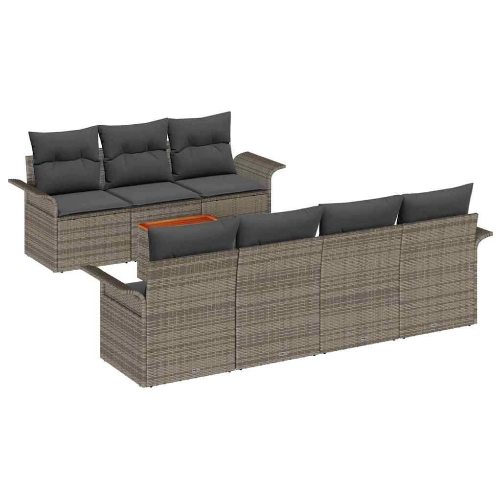 Salon de jardin 8 places en polyrotin avec rangement et table Gris – ComfortXL Outdoor Living - Image 2