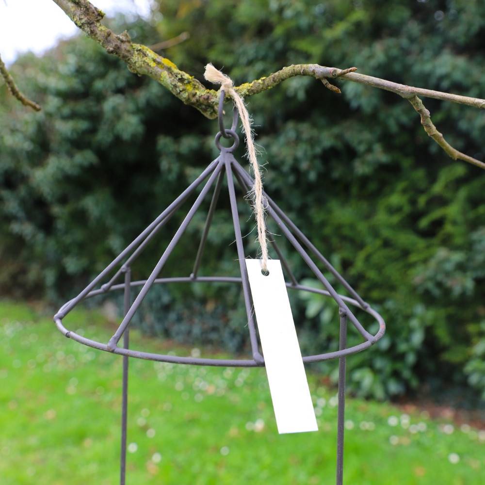 Set2 Mangeoires oiseaux abreuvoir jardin métal gris 28.5-41cm Chemin de campagne - Imagen 5