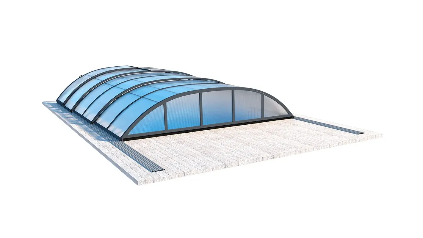 Altanka - Abri de piscine Horizon - 6,47x3,50 m - polycarbonate alvéolaire 8 mm - Couleur Ral7016 Graphite - ECO201 - Imagen 5