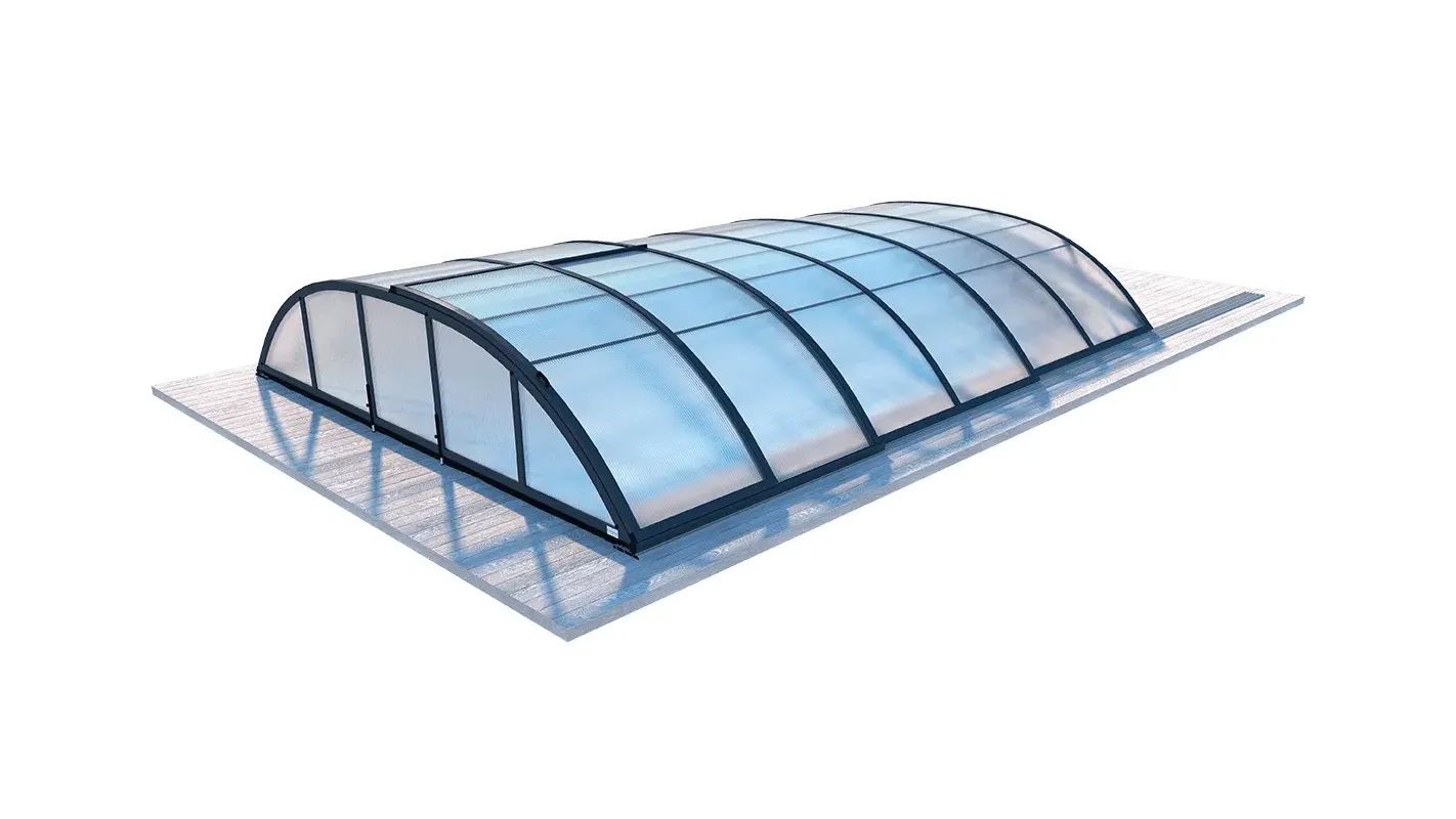Altanka - Abri de piscine Horizon - 6,47x3,50 m - polycarbonate alvéolaire 8 mm - Couleur Ral7016 Graphite - ECO201 - Imagen 1