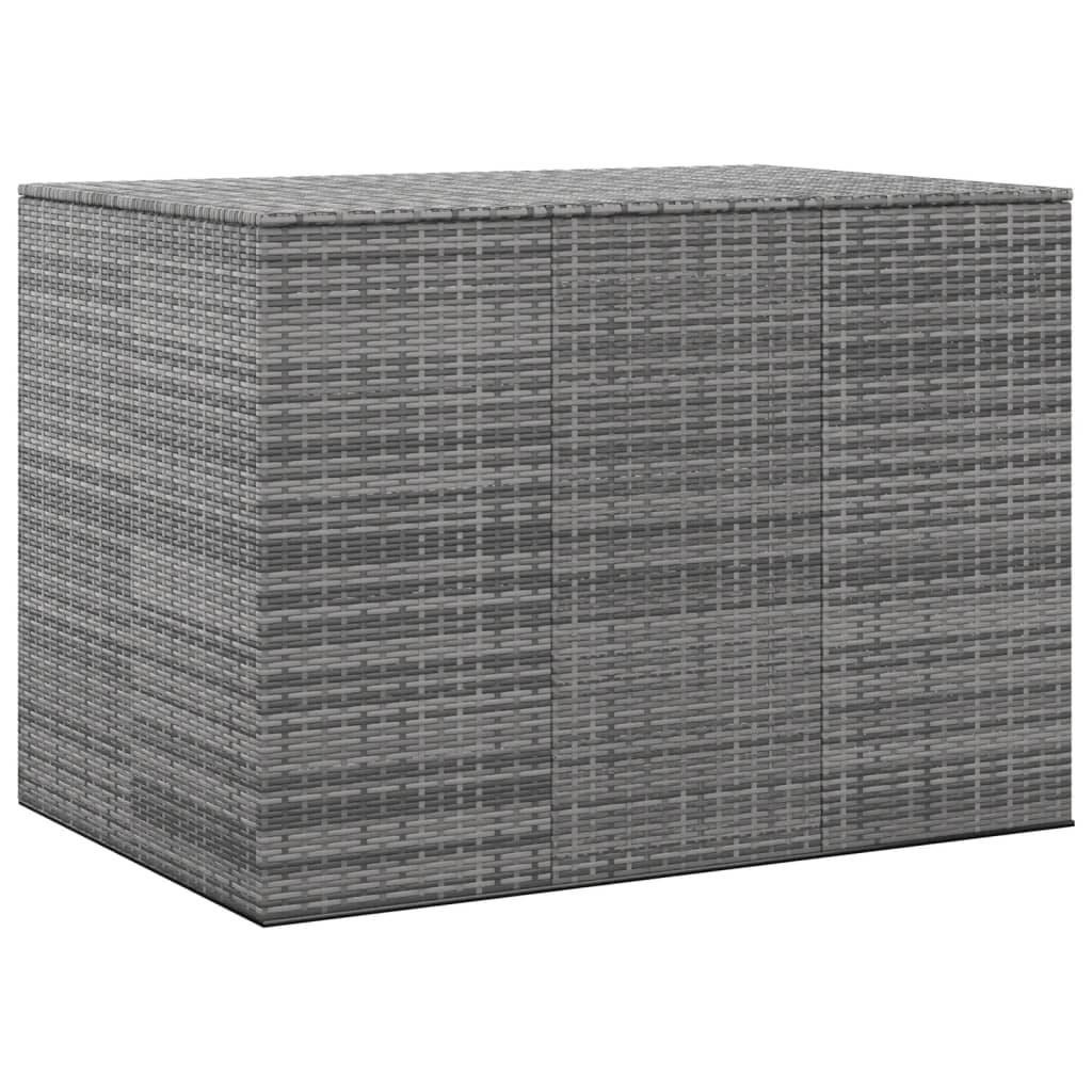 Helloshop26 - Boîte à coussins de jardin résine tressée 145 x 100 x 103 cm gris - Imagen 2