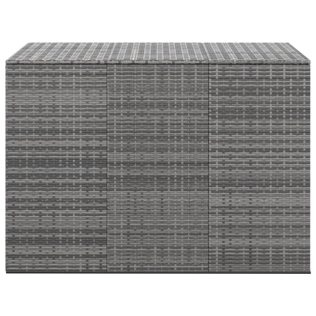 Helloshop26 - Boîte à coussins de jardin résine tressée 145 x 100 x 103 cm gris - Imagen 3