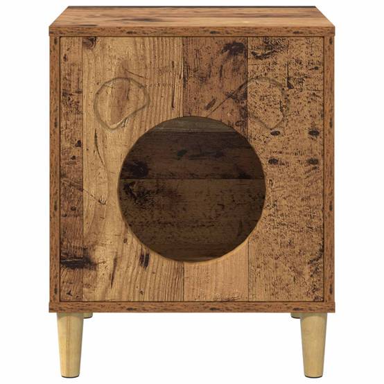 Cube Chat Design Bois Ancien Repos Brun 53cm pour Chat Vintage Solide - ComfortXL Outdoor Living - Image 5