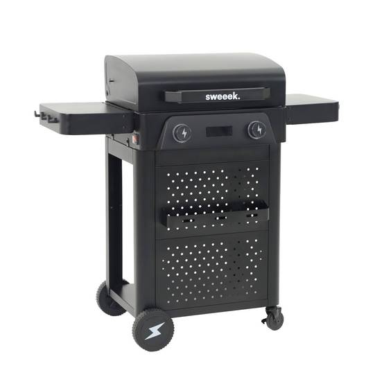 sweeek - Barbecue électrique acier émaillé 2 brûleurs 2300 W. 2 tablettes. thermomètre. écran de contrôle - Voltis | sweeek - Image 2