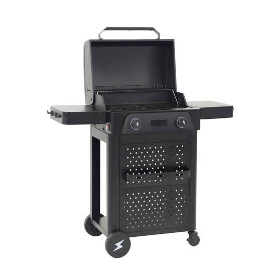 sweeek - Barbecue électrique acier émaillé 2 brûleurs 2300 W. 2 tablettes. thermomètre. écran de contrôle - Voltis | sweeek - Image 3